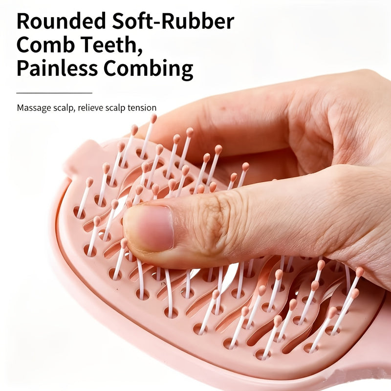 Rounded soft-rubber bristle tips