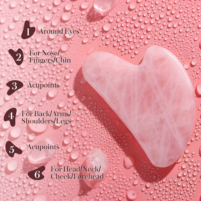 Heart Gua Sha – Face & Body Massage Tool in Stainless Steel or Pink