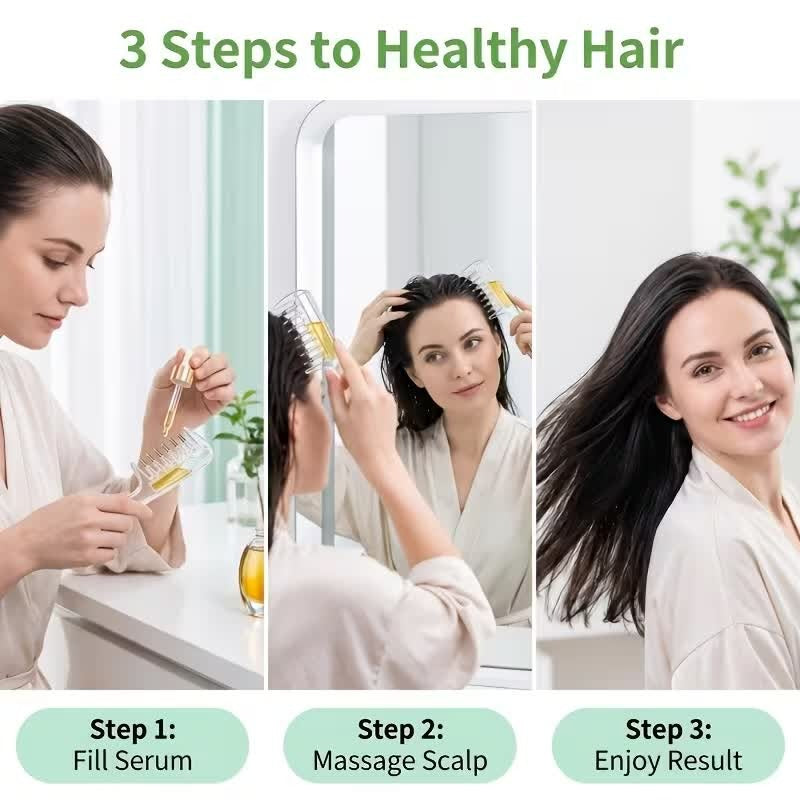 Scalp Oil Applicator Comb – Leak-Proof Serum Dispenser with Roller-Ball Tips