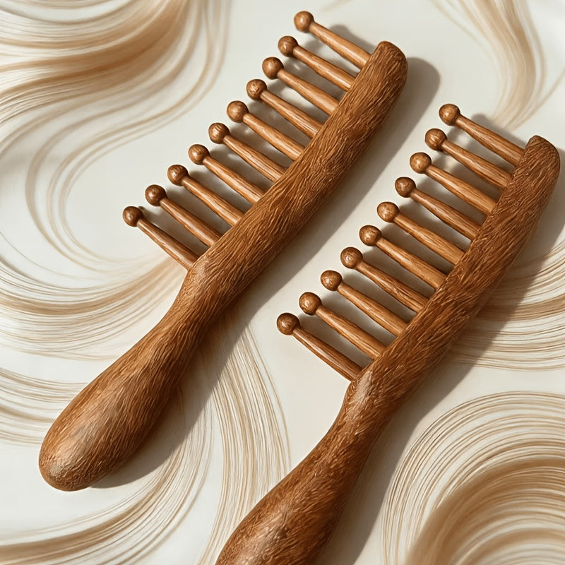 Two wide-tooth wooden combs