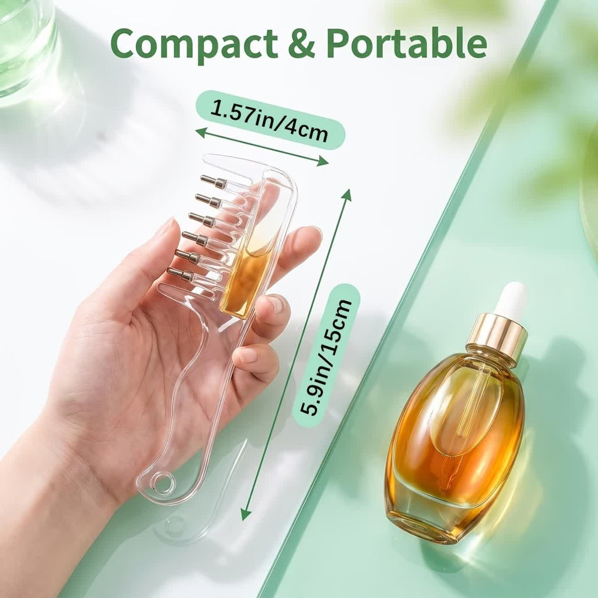 Scalp Oil Applicator Comb – Leak-Proof Serum Dispenser with Roller-Ball Tips