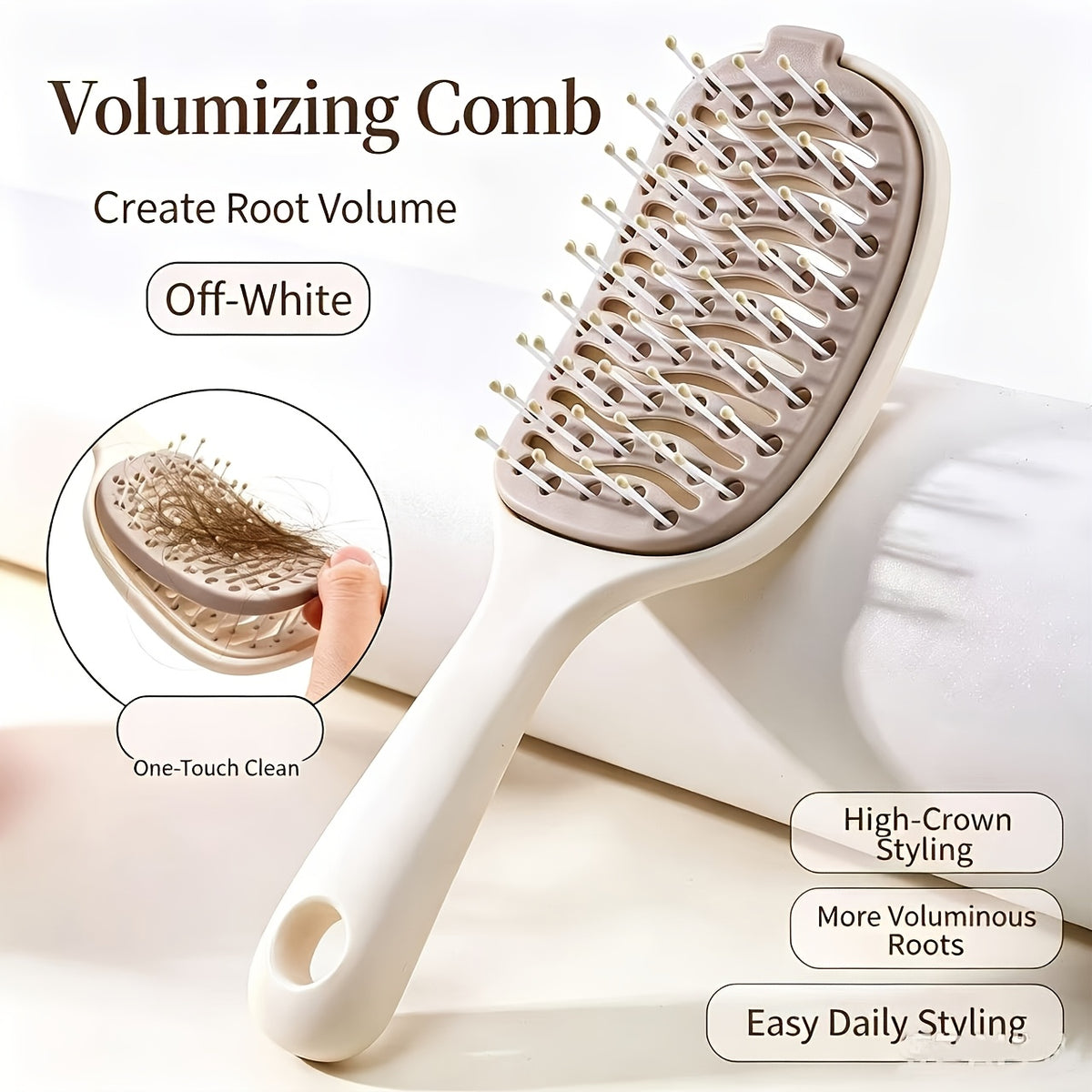 Off-white volumising detangling brush