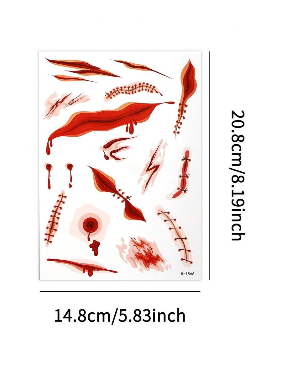 Demon Eye Halloween Temporary Tattoo Stickers - Cute Body Art- 3 Pcs