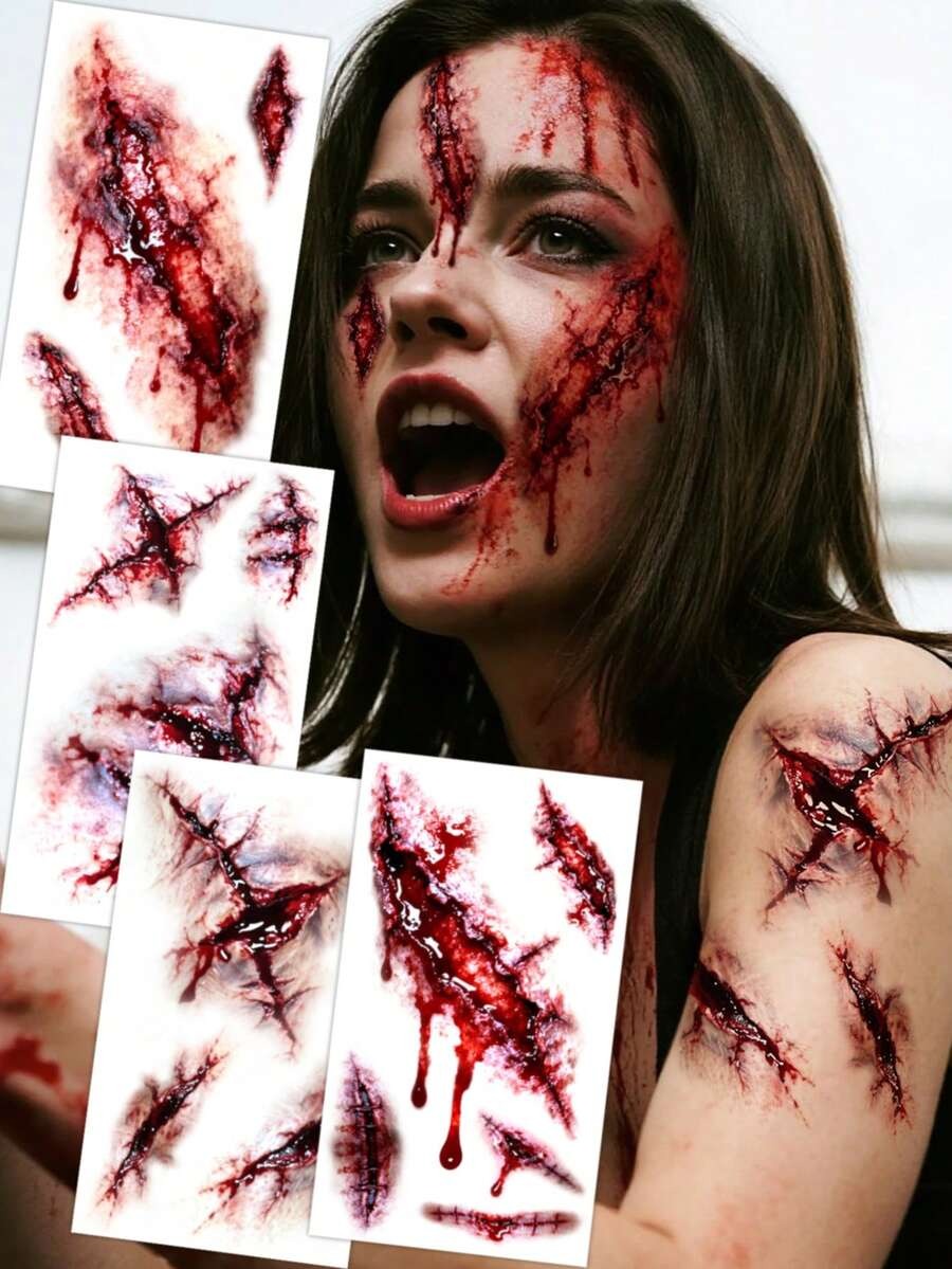 Demon Eye Halloween Temporary Tattoo Stickers - Cute Body Art- 3 Pcs