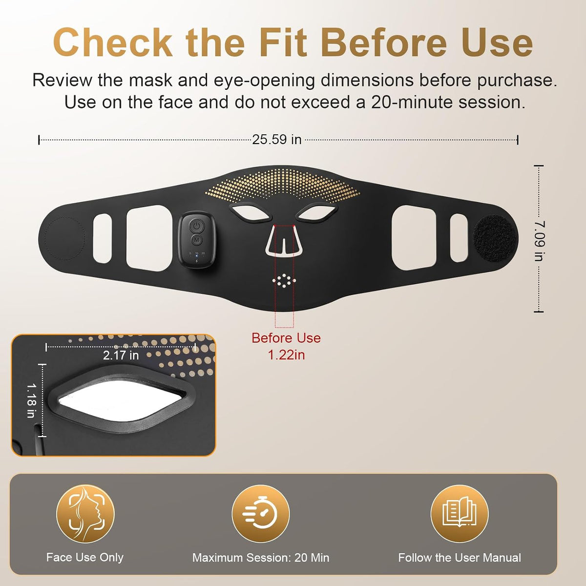 Mask dimensions and fit guide