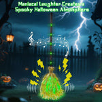 Moving Witch Broomstick - Glowing & Talking Halloween Prop