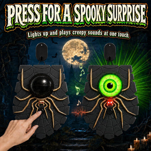 Creepy Animated Eyeball Halloween Door Decoration - Front Door Prop