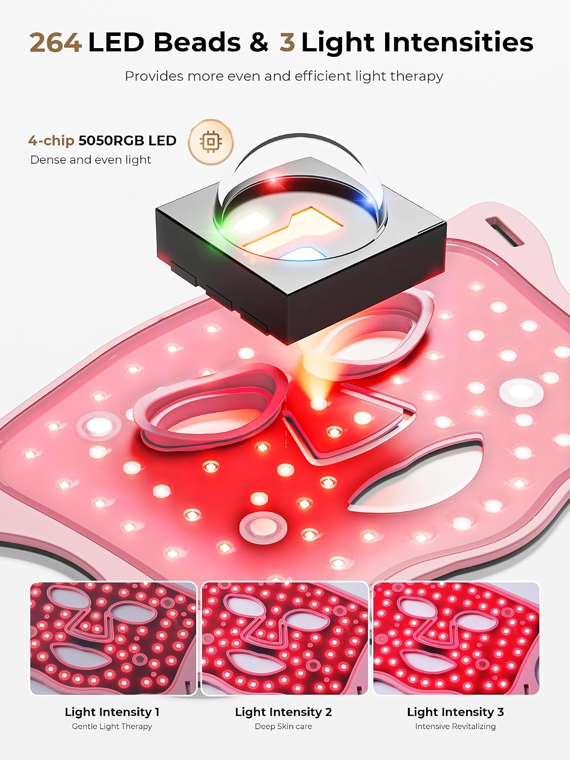 VERSO Ice-Cooling LED Face Mask – 7 Colours, Rechargeable, with Cooling Mask