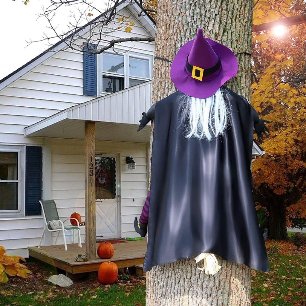 Crashing Witch Tree Decor - Life-Size Halloween Yard Prop