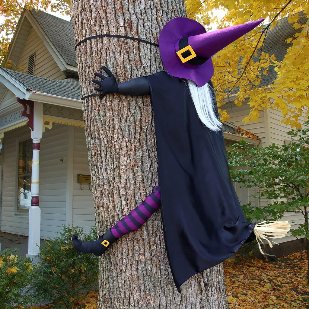 Crashing Witch Tree Decor - Life-Size Halloween Yard Prop