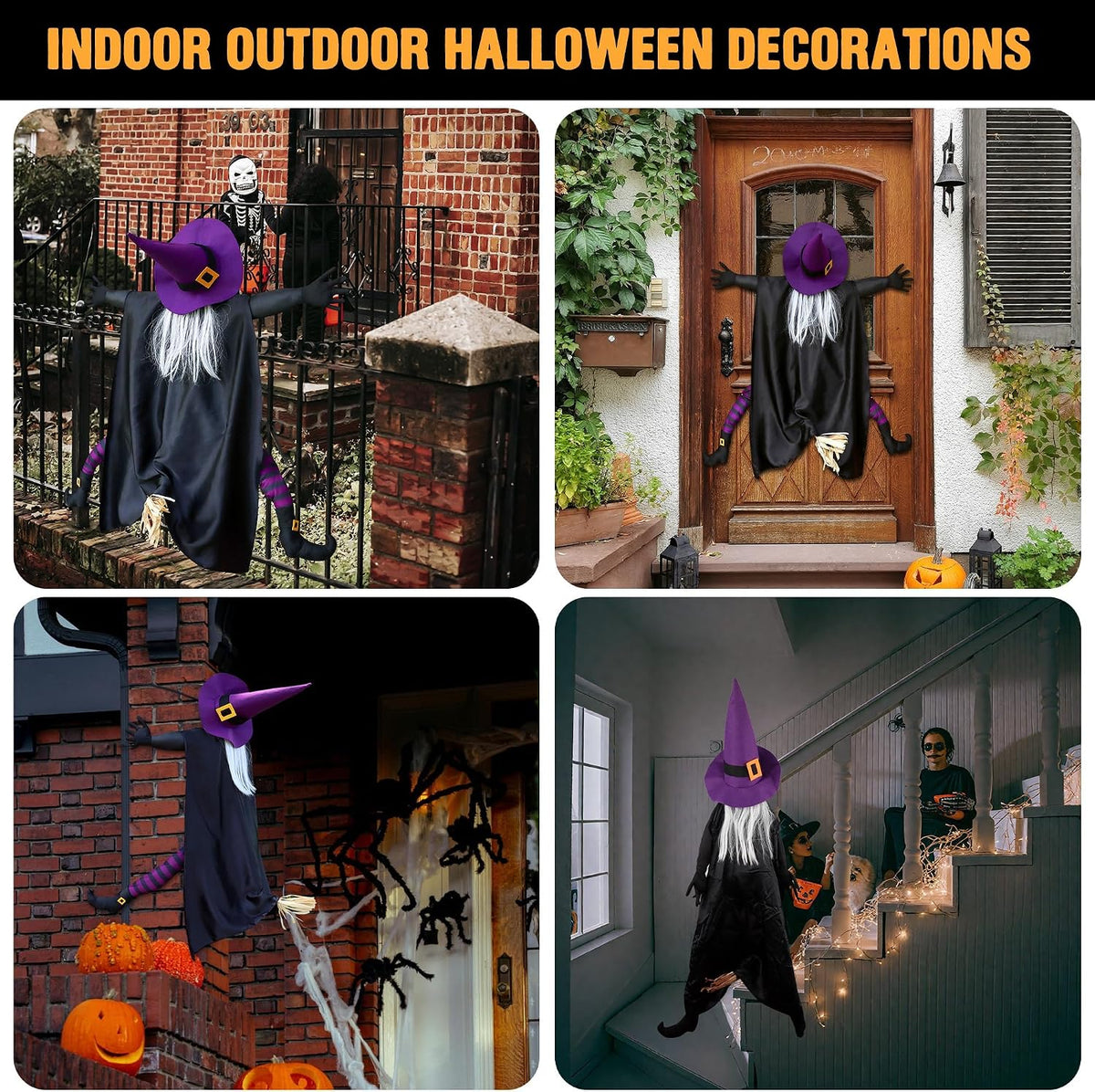 Crashing Witch Tree Decor - Life-Size Halloween Yard Prop