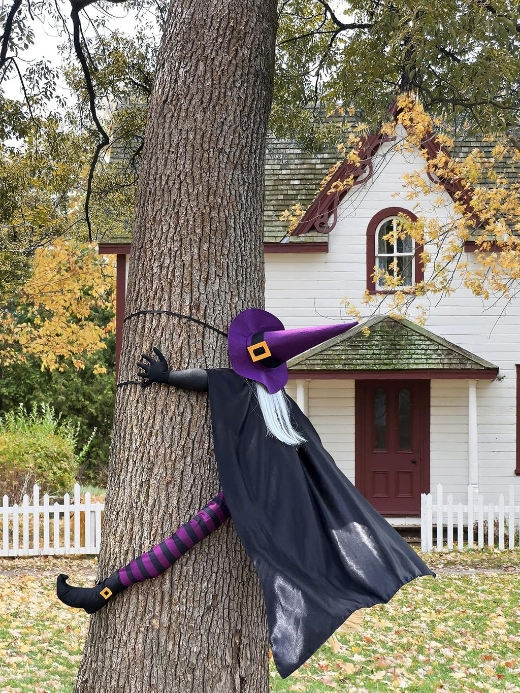 Crashing Witch Tree Decor - Life-Size Halloween Yard Prop