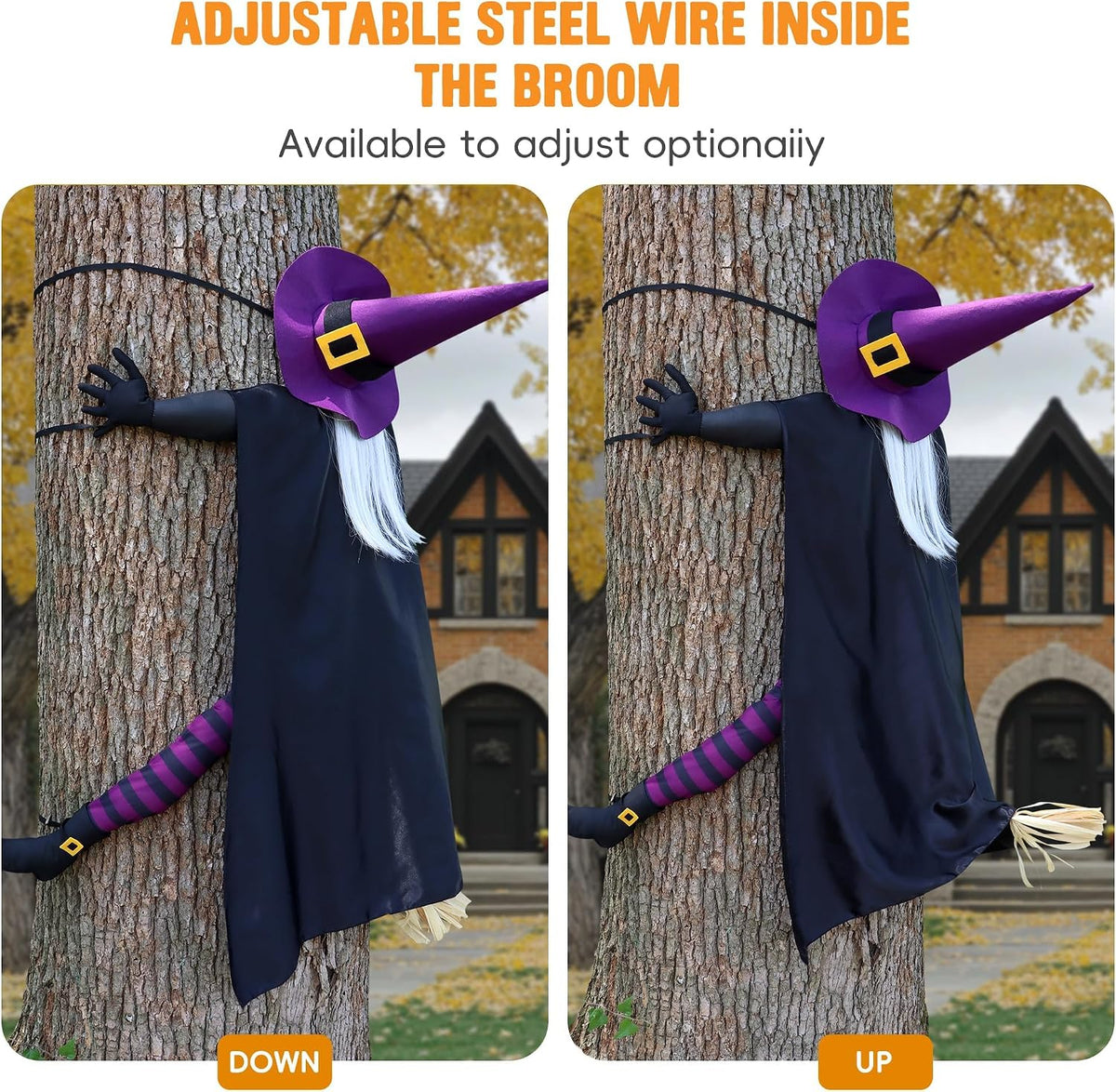 Crashing Witch Tree Decor - Life-Size Halloween Yard Prop