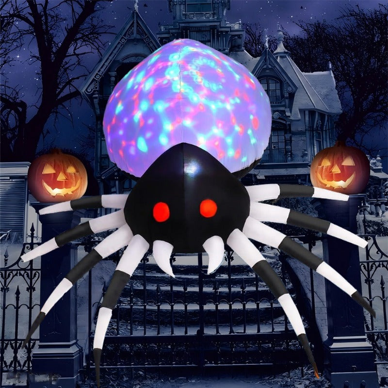 Giant Inflatable Spider - LED Light-Up Halloween Yard Decoration